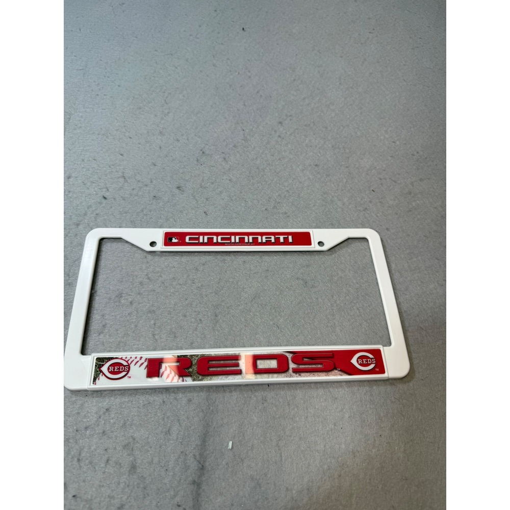 Cincinnati Reds License Plate Frame – White &‎ Red MLB Officially Licensed